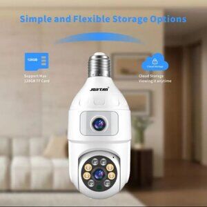 ICSEE WiFi Dual Lens Home E27 Security Camera Smart Outdoor HD IR Night Vision